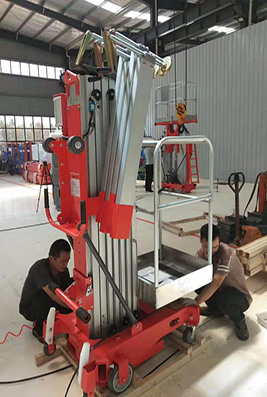 Single mast aluminum alloy lifting platform