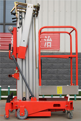 Single mast aluminum alloy lifting platform